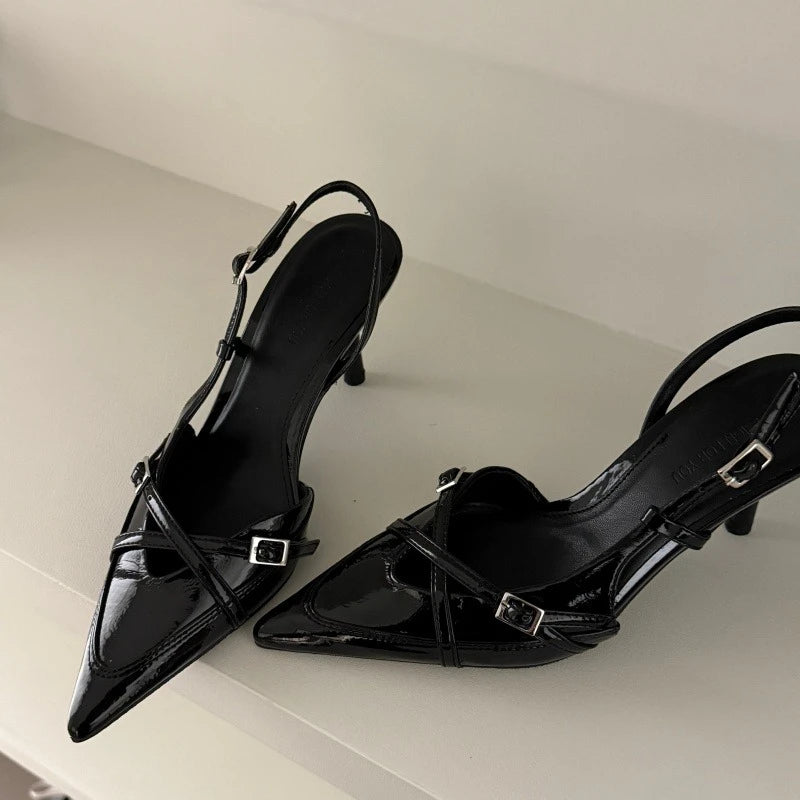 2026Summer New Luxury Women's Sandals Fashionable Color Block Stiletto Sandals Elegant Dress Party Open-Heel Women's High Heels