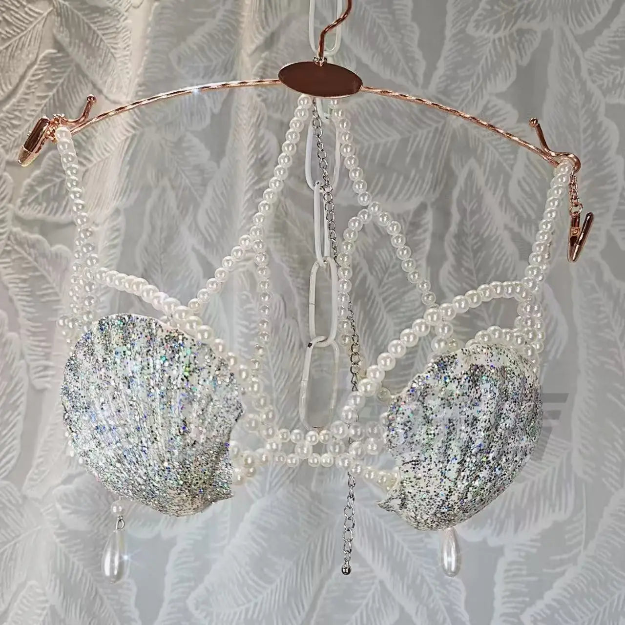 New Handmade Mermaid Bra Size Adjustable Glitter Natural Shell Bra Ocean Theme Party Pearls Sexy Corset