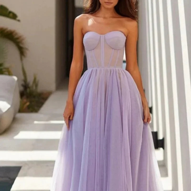 Elegance Lace Design Elegant Cocktail Party Vestidos Slim Wasit Sleeveless Tiered Pleated Midi Length Evening Formal Prom Dress