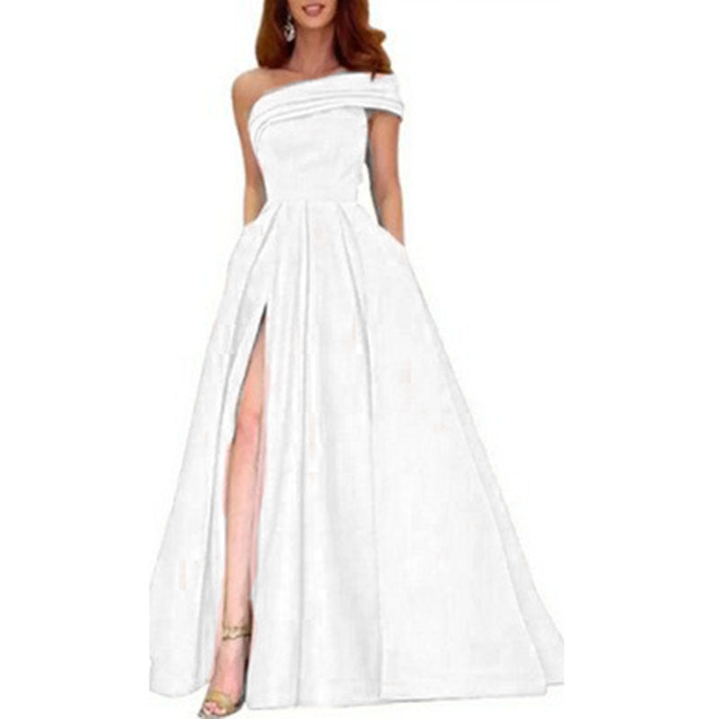One Shoulder Satin Tutu Dress