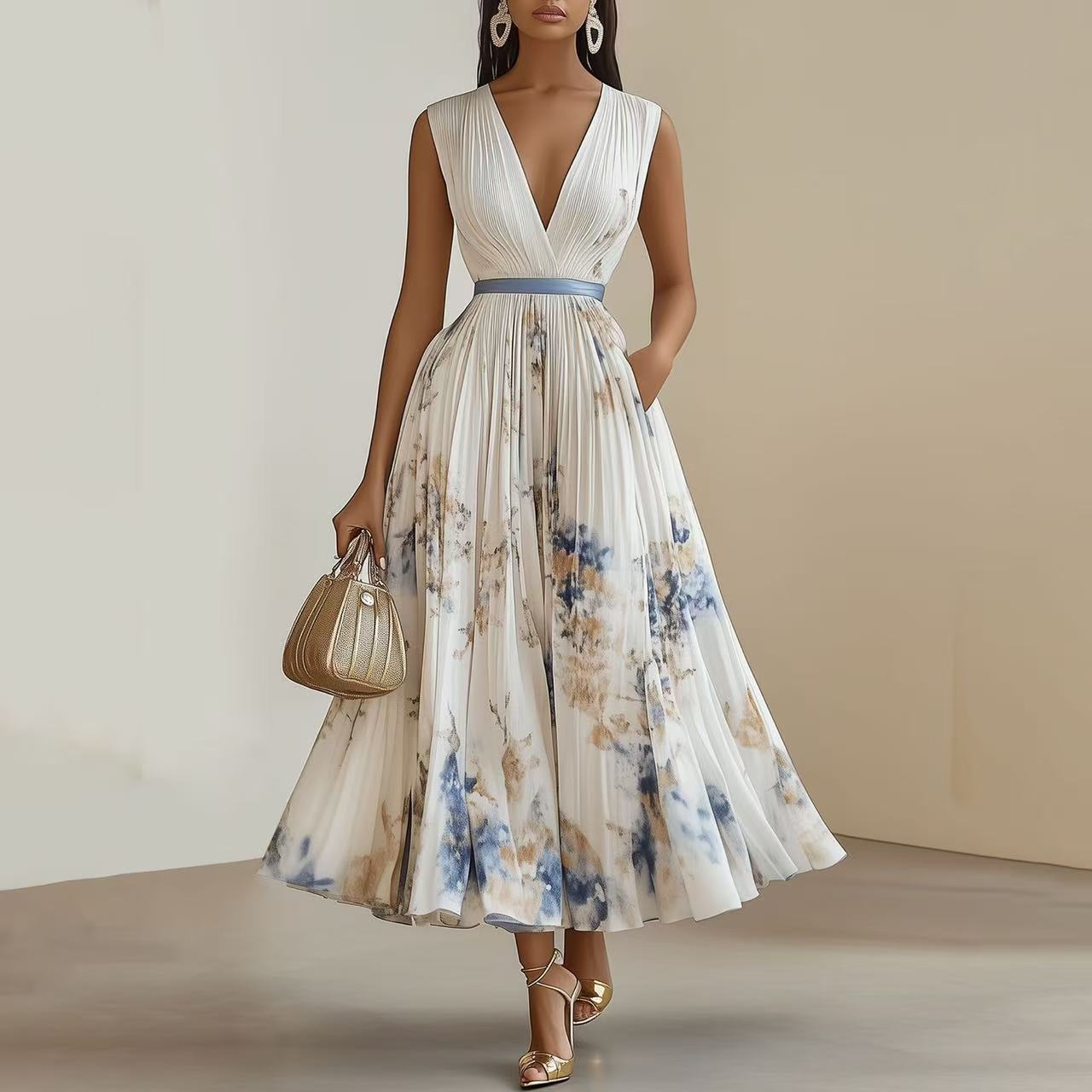 Printed Sleeveless Dress