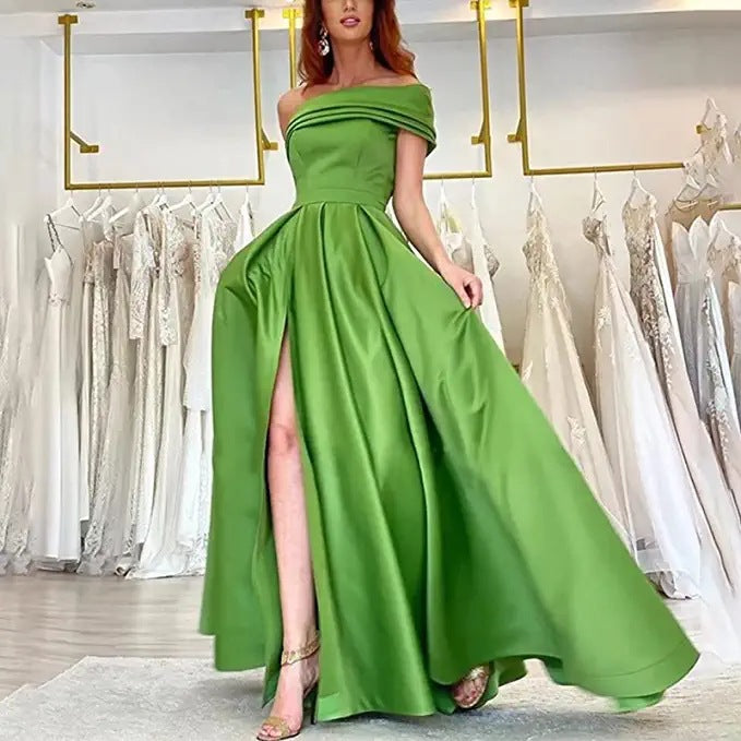 One Shoulder Satin Tutu Dress