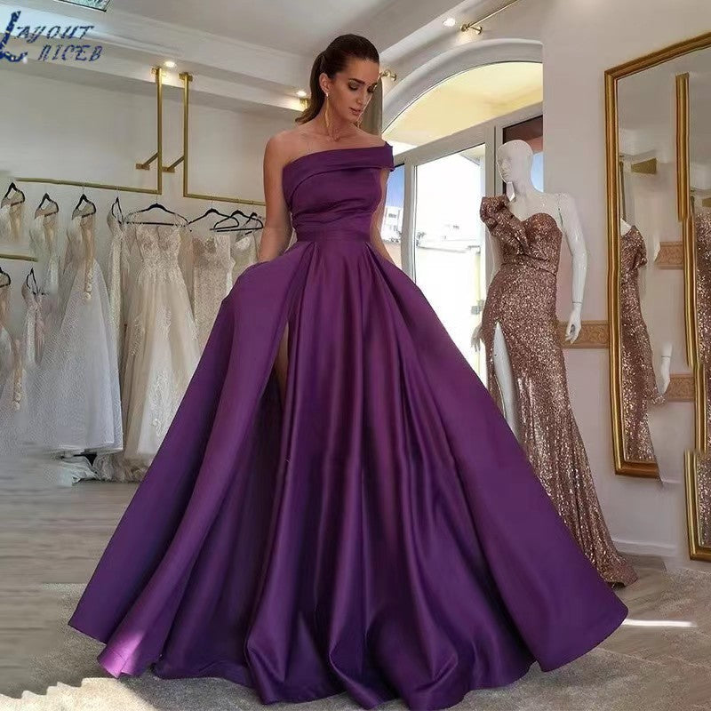 One Shoulder Satin Tutu Dress