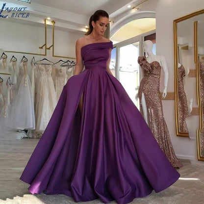 One Shoulder Satin Tutu Dress