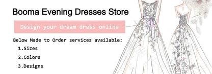 Booma A-Line Women Prom Formal Gowns for Women Pleat Evening Dress Dresses Sleeveless V-Neck Floor-Length Customized