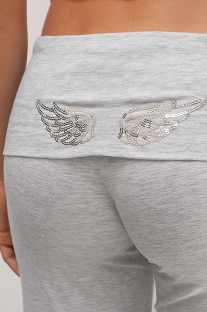 Spring autumn Women's Hoodie Trousers 2piece Set Solid Vintage Shiny Wing Print Long Sleeve Zip Up Casual Sweatshirt Streetwear