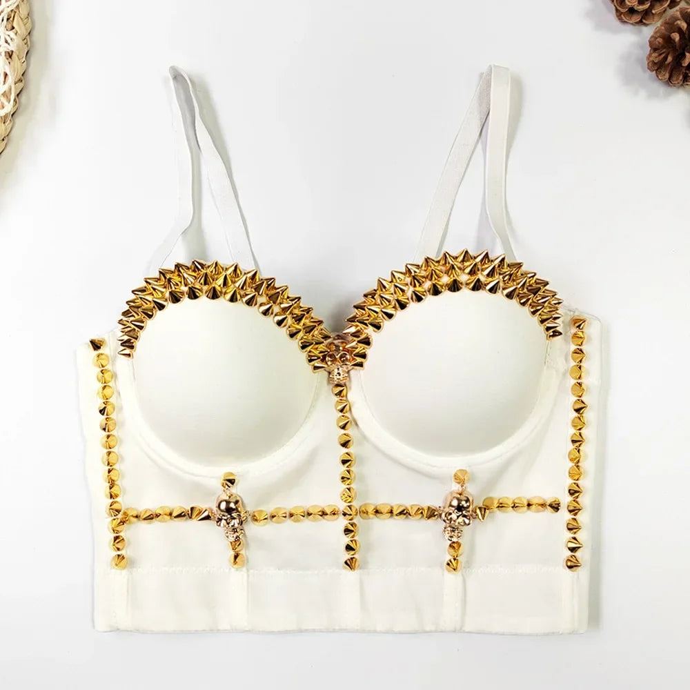 Women Tank Tops Sexy Sequined Diamond Bra Woman Clothes Push Up Bustier Club y2k Crop Top Party Ladies Corset Blusas Ropa Mujer