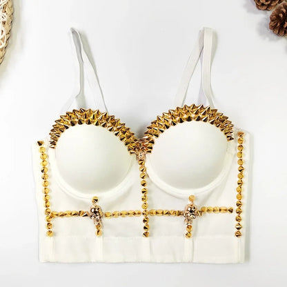 Women Tank Tops Sexy Sequined Diamond Bra Woman Clothes Push Up Bustier Club y2k Crop Top Party Ladies Corset Blusas Ropa Mujer
