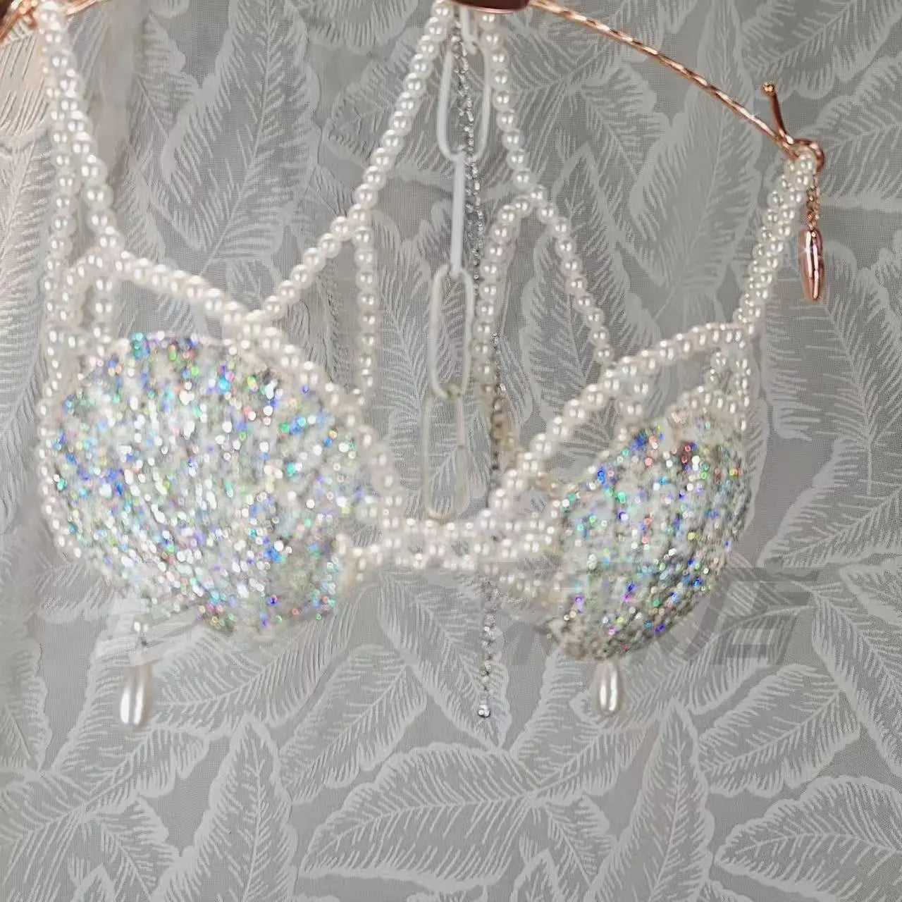 New Handmade Mermaid Bra Size Adjustable Glitter Natural Shell Bra Ocean Theme Party Pearls Sexy Corset