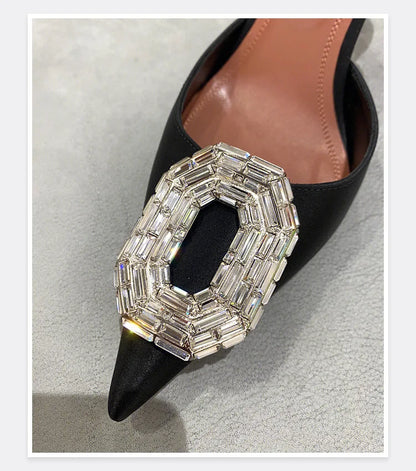 Water Diamond Buckle Toe Sandals 2026 New Pointed Thin Heel Hollow Banquet High Heels Platform Sandals Women Shoes