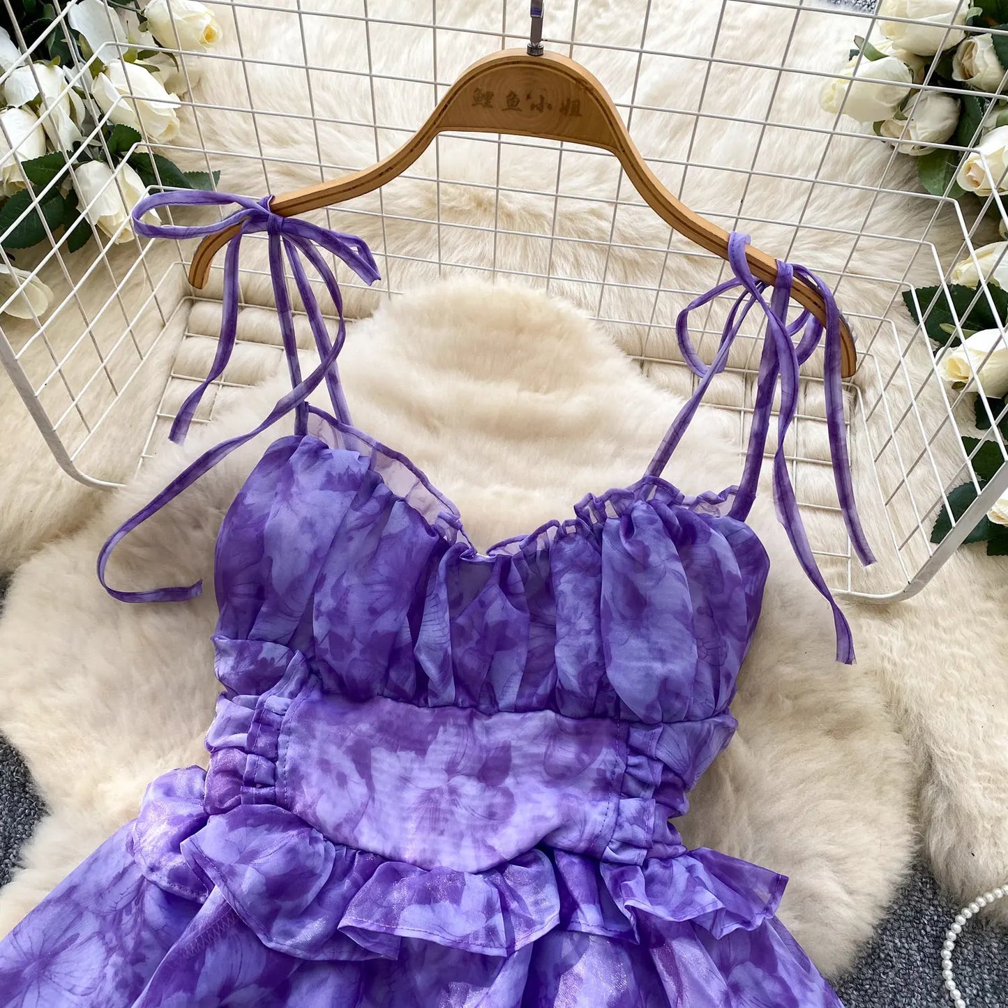 SINGREINY Holiday Print Flowy Birthday Dress Women Strap Butterfly Vacation Cake Sundress Organza Luxury Party Short Dress