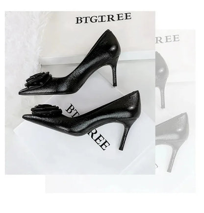 Luxury Designer Women Shoes New Fashion Patent Leather Pointed Tip High Heels for Woman Elegant France Casual Shoe Zapatos Mujer