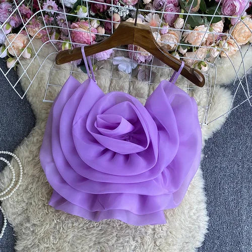 Spaghetti Strap Tank Top for Women New Arrival Slash Neck Tulle Bare Midriff Skinny Camis Summer Versatile Gallus Dropshipping