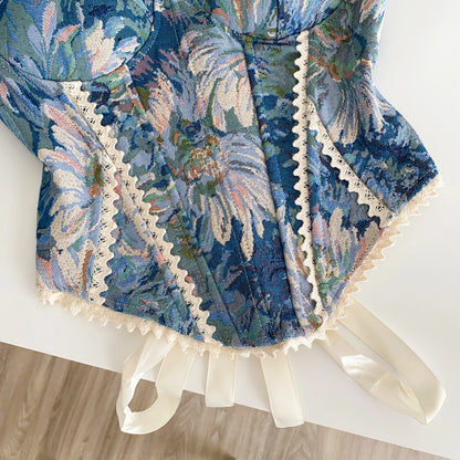 SINGREINY American Retro Print Evening Camisole Female Strap Lace Spliced Slim Top 2025 Streetwear Floral Vintage Beach Tank Top