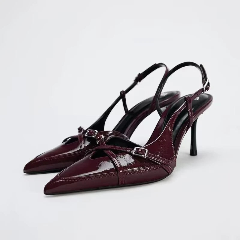 2026Summer New Luxury Women's Sandals Fashionable Color Block Stiletto Sandals Elegant Dress Party Open-Heel Women's High Heels