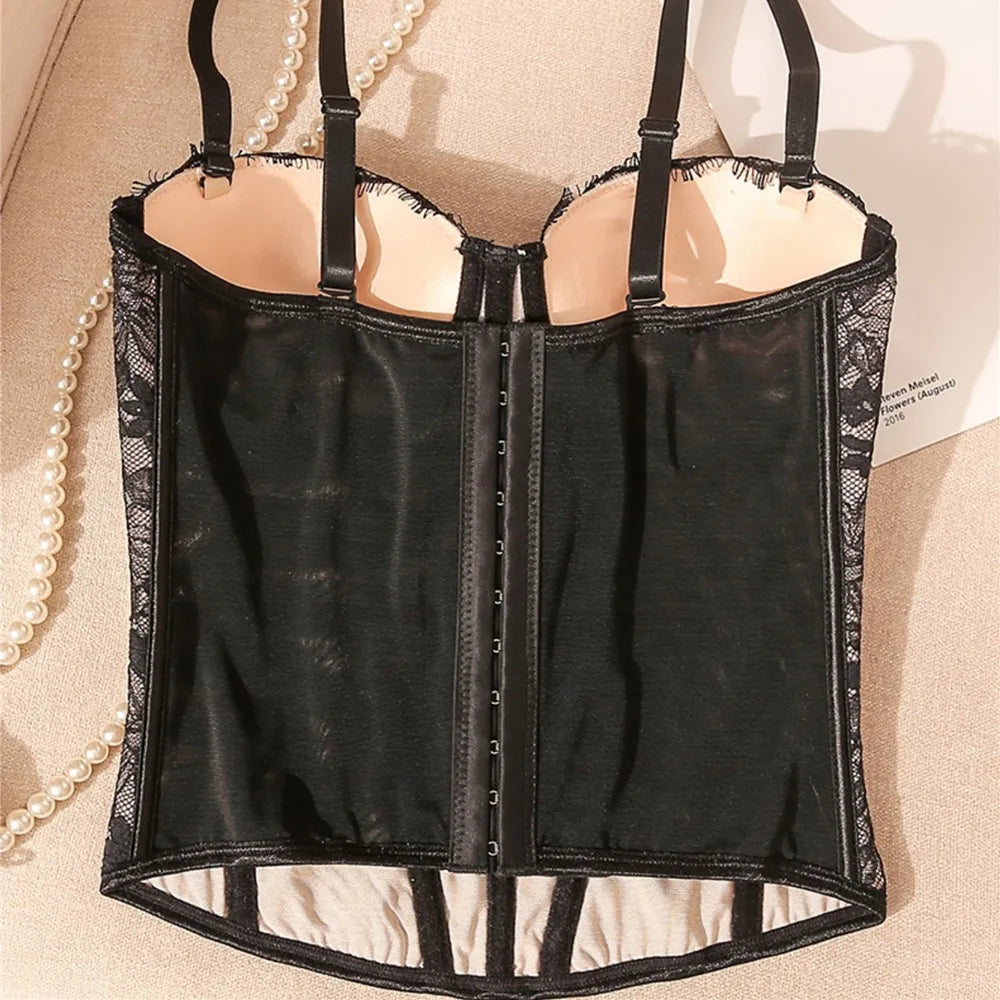 Floral Lace Lady Bustier Elegant Shaping Sexy Lace Women Corset Girls Slim Evening Wear Crops Lady Short Sweet Body Shaper Top