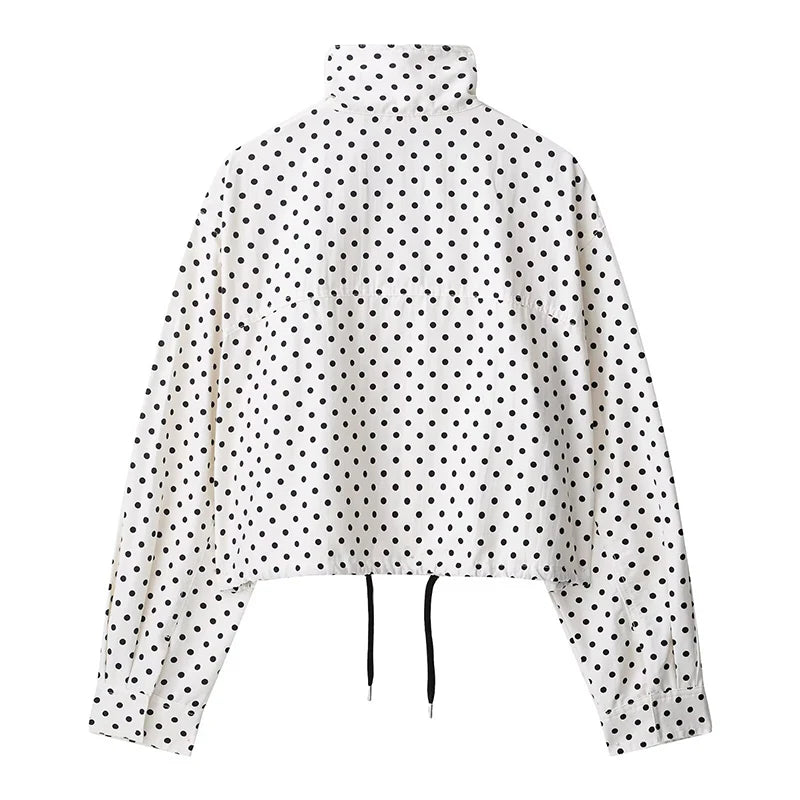 Women's Jackets Fashion Polka Dot Bomber Jacket Spring Women Long Sleeve Loose Jackets Coats Streetwear Female Outerwear Tops