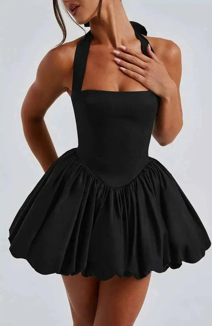 Townlike Waist Wrap A-line Ball Gown Dress Women Halter Mini 2025 Spring Summer Dress Nightclub Sexy Party Dresses