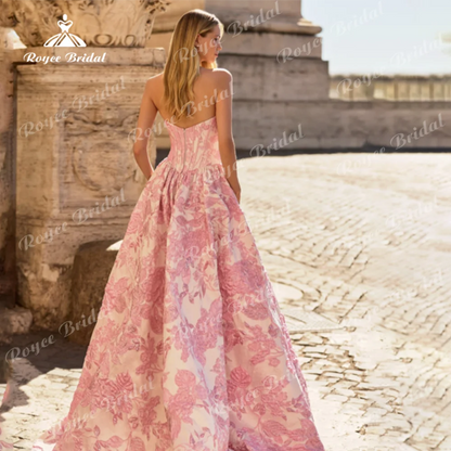 Elegant Straples Prom Dress Satin Floral Applique Embellished Bodice Gown Customized  فسا  تين سهرات Evening Dress
