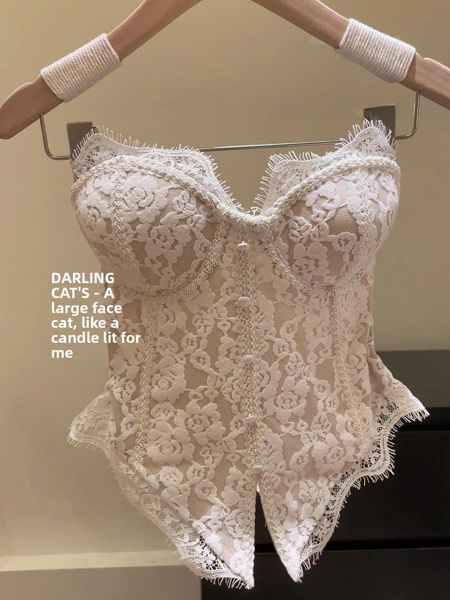 Sexy Lace Crop Top Women's Fashionable Camisole Vest Short Sleeveless Underwear Outerwear Autumn Winter Ladies' Wear