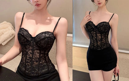 Floral Lace Lady Bustier Elegant Shaping Sexy Lace Women Corset Girls Slim Evening Wear Crops Lady Short Sweet Body Shaper Top