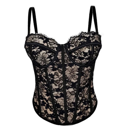 Floral Lace Lady Bustier Elegant Shaping Sexy Lace Women Corset Girls Slim Evening Wear Crops Lady Short Sweet Body Shaper Top