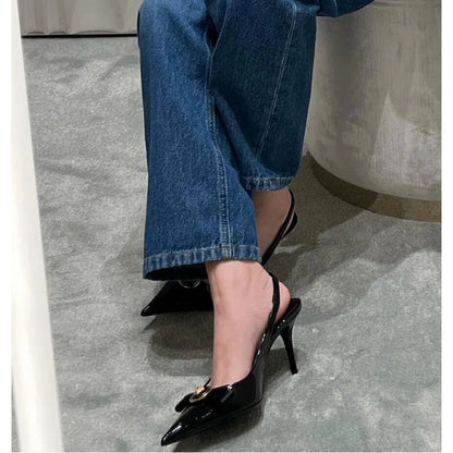 High Heels Women's Thin Heels Pointed French Temperament Bow Light Mouth Single Shoes Women