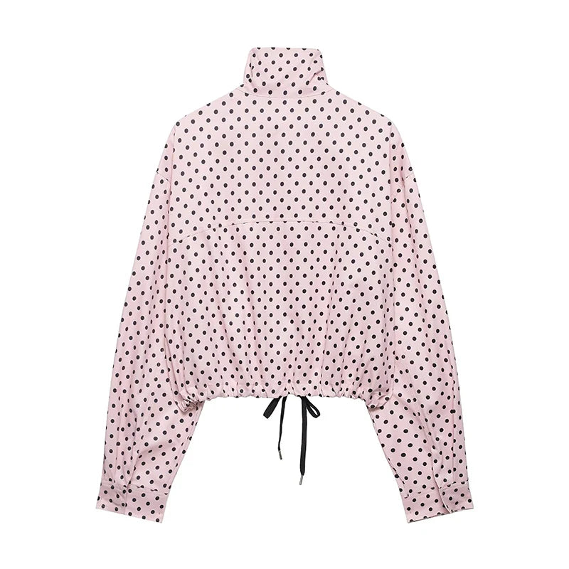 Women's Jackets Fashion Polka Dot Bomber Jacket Spring Women Long Sleeve Loose Jackets Coats Streetwear Female Outerwear Tops