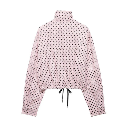 Women's Jackets Fashion Polka Dot Bomber Jacket Spring Women Long Sleeve Loose Jackets Coats Streetwear Female Outerwear Tops