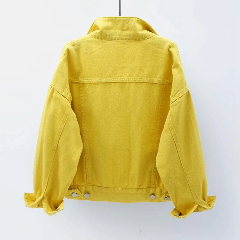 Classic Denim Jacket Women Jeans 2023 Jean Boyfriend Jackets for Women Oversize Loose Coat Veste Femme Purple White Yellow Mujer