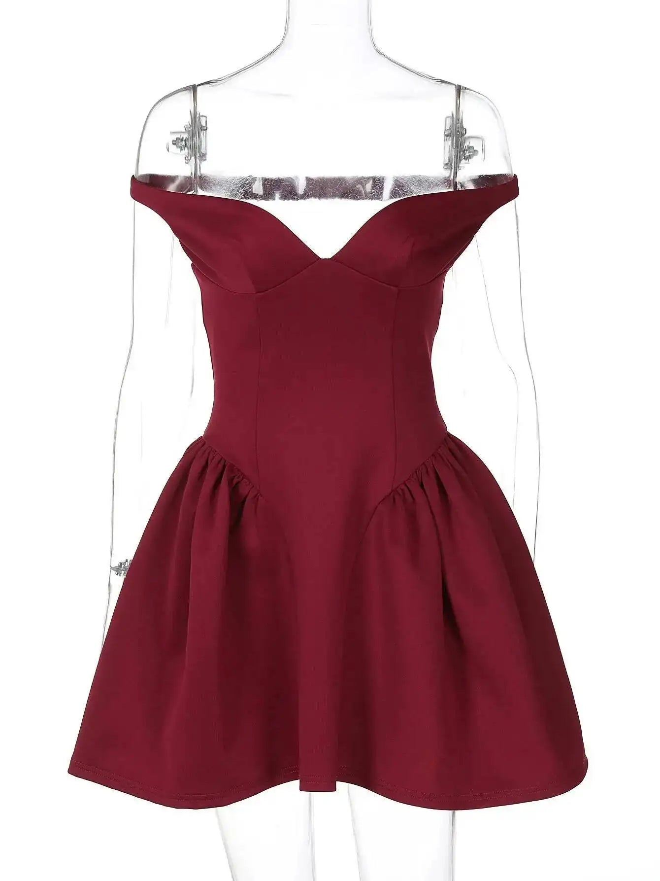 Avrilyaan Deep V Off Shoulder Backless Sexy A-line Dress Women Elegant Party Dress Slash Neck Bodycon Mini Summer Dress Vestidos