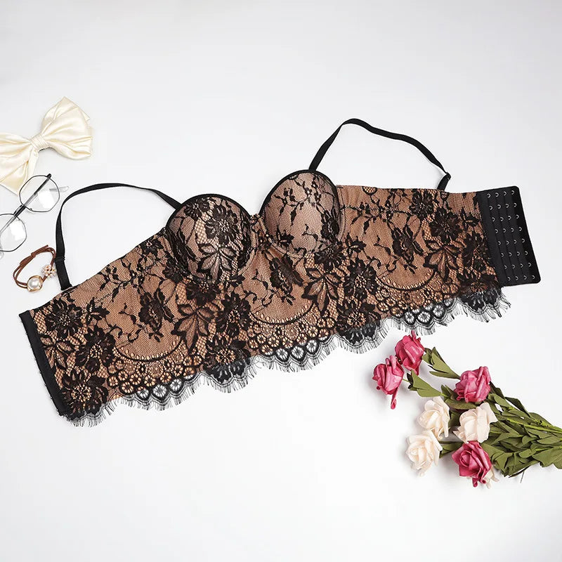Floral Lace Lady Bustier Elegant Shaping Sexy Lace Women Corset Girls Slim Evening Wear Crops Lady Short Sweet Body Shaper Top