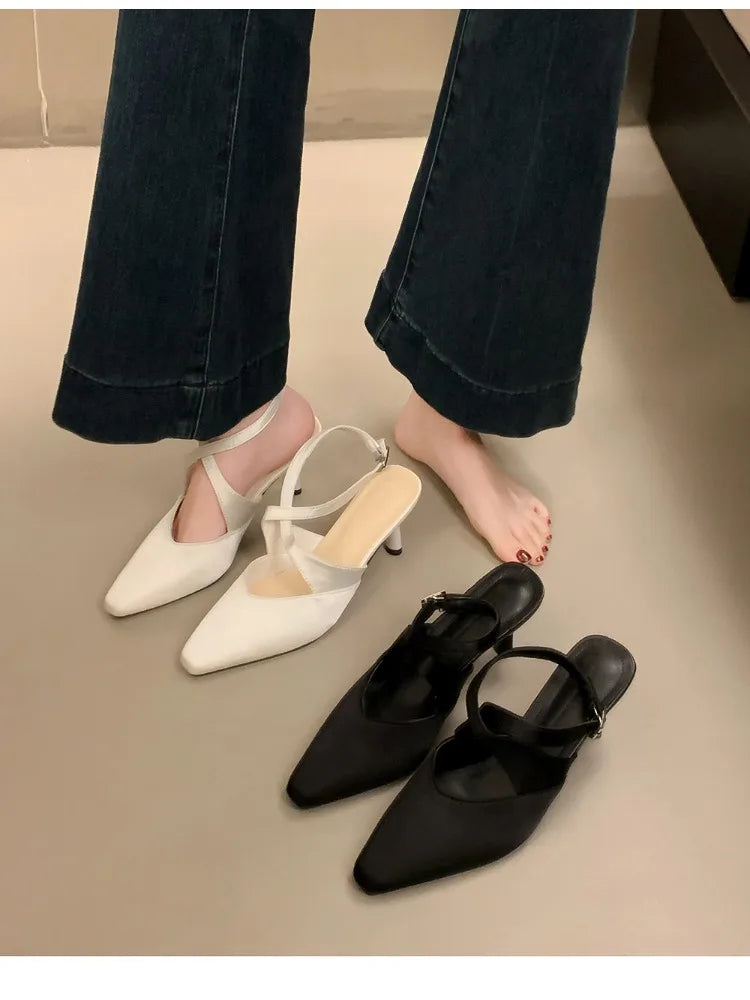 Designer Luxury Summer High Heel Women Sandals Fashion Cross Ankle Strap Singbacks Pumps Elegant Party Dancing Female Sandalias