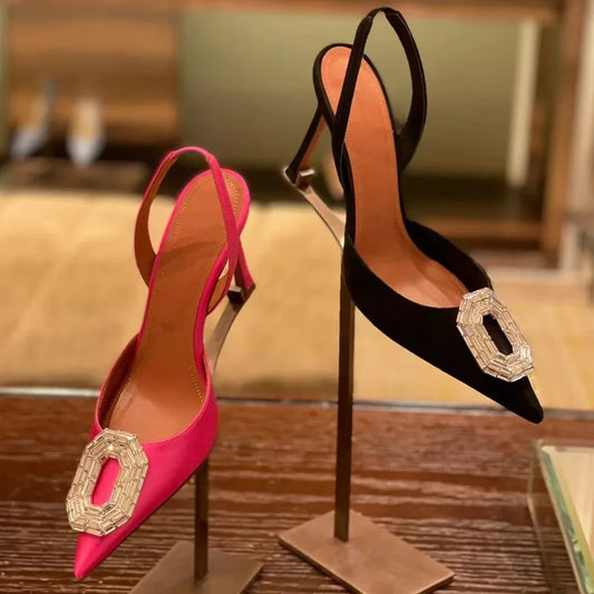 Water Diamond Buckle Toe Sandals 2026 New Pointed Thin Heel Hollow Banquet High Heels Platform Sandals Women Shoes