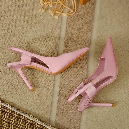 Luxury 2026 Pink Pointed High Heels Women's Slender High Heels Elegant New French Style Headed High Quality Summer Sandals