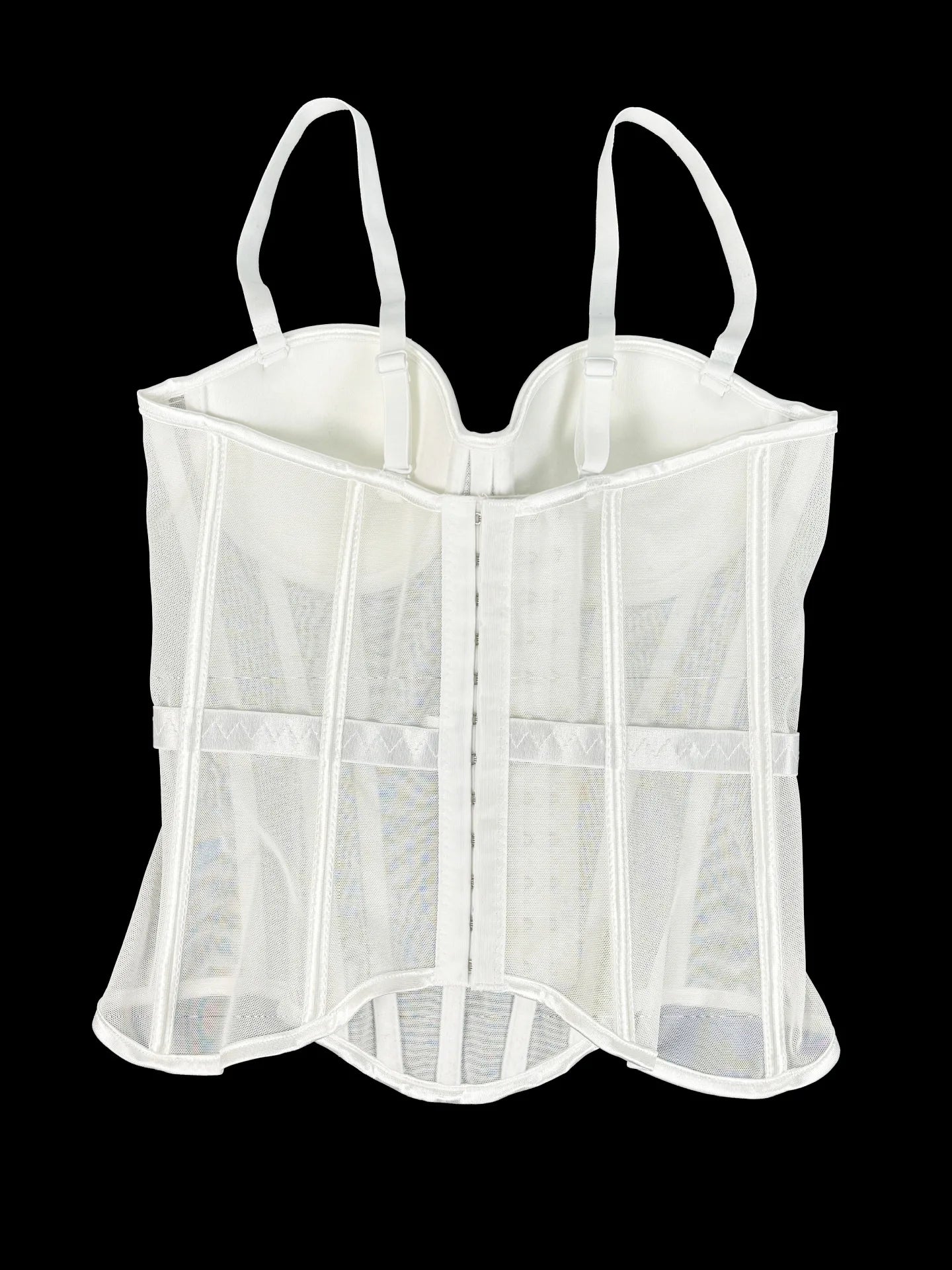 Transparent Mesh Sexy Waisted Lady Corset Elegant Shaping Women Bustier Girls Slim Evening Wear Crops Top Lady Short Body Shaper