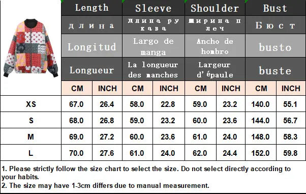 HH Floral Print Jacket For Women Autumn Quilted Reversible Cotton Coat Cardigan Long Sleeve Jackets Elegant Woman Streetwear