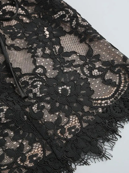 TARUXY Sexy Lace See-through Patchwork Corset Dress Female Bodycon Elegant Party MIrrgualr Mini Dress Women Tube Top Dress New
