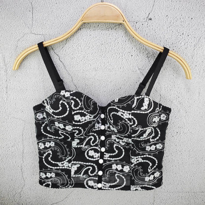 Women Crocheted 3D Lace Corset Stylish Floral Embroidery Bustier Push Up Bra Lady Tank Top Elegant Cropped Top Club Party Bralet