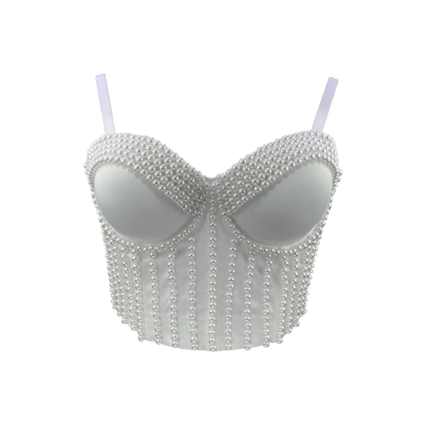 Ruili Pearl Pure Handmade Small Vest Sling Fashion Youth Body Sculpting Retro Solid Fish Bone Nightclub Performance Clothes