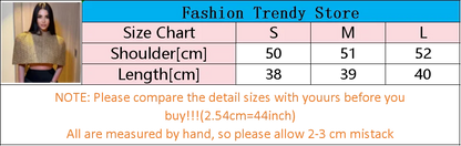 Women Elegant Gold Sparkle Capelet Top Shiny Tweed Shoulder Wrap Turtleneck Short Cloak New Lady Evening Club Party Tops 2026