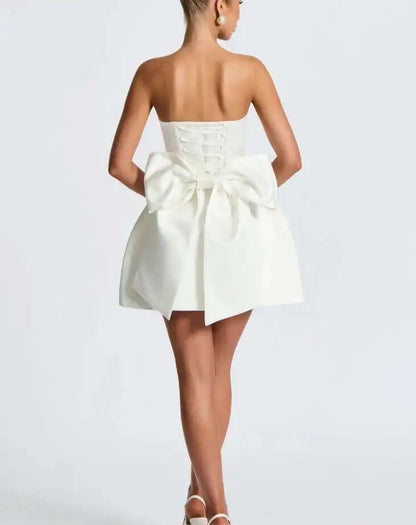 Townlike Bow Backless Nightclub Sexy Party Dress Women Mini 2025 Spring Summer Dress Strapless Slim Bodycon Dresses