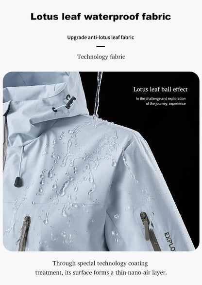 JNLN Unisex Rain Coat Hiking Camping Trekking Mountaineering Waterproof Jackets Men Women Outdoor Sporty Windproof Windbreaker