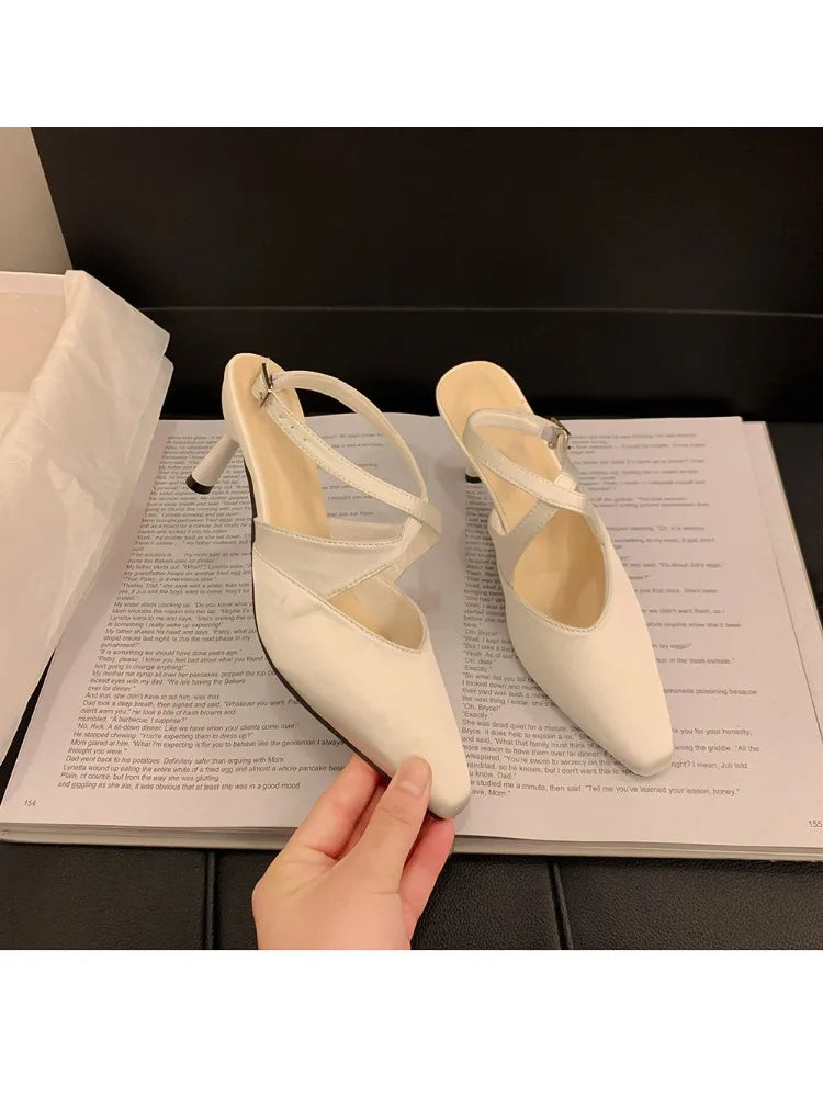 Designer Luxury Summer High Heel Women Sandals Fashion Cross Ankle Strap Singbacks Pumps Elegant Party Dancing Female Sandalias