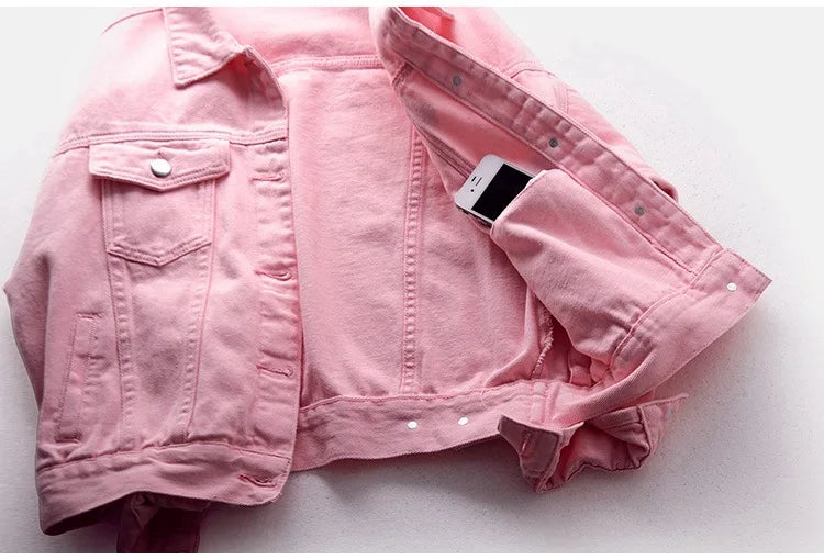 Classic Denim Jacket Women Jeans 2023 Jean Boyfriend Jackets for Women Oversize Loose Coat Veste Femme Purple White Yellow Mujer