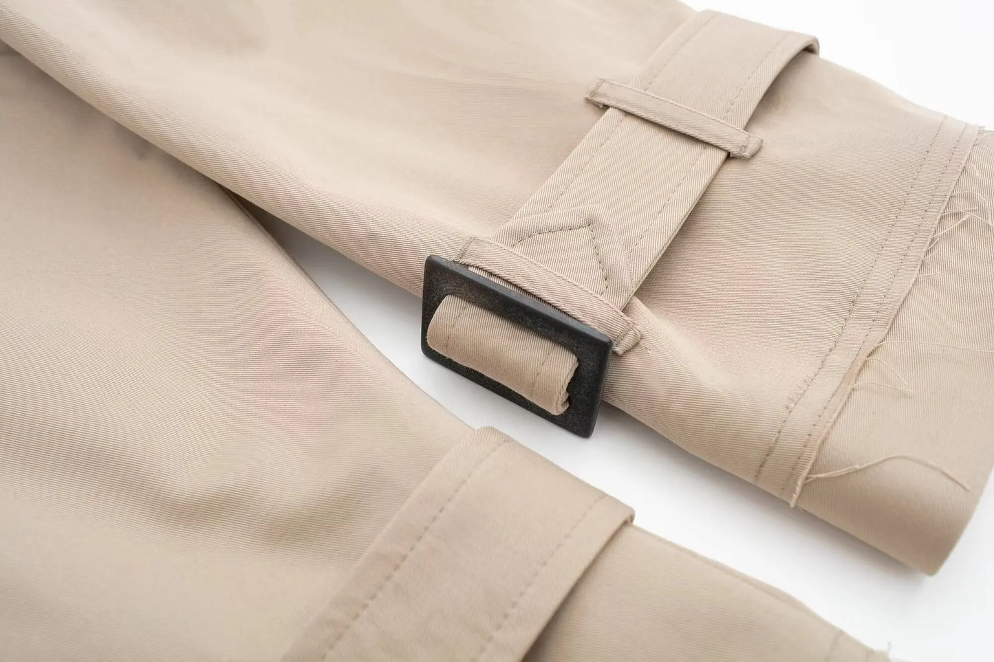 HH 2025 Women Belt Cropped Trench Spring Jacket Vintage Streetwear Double Breasted Long Sleeve Top Female Coat Outfits