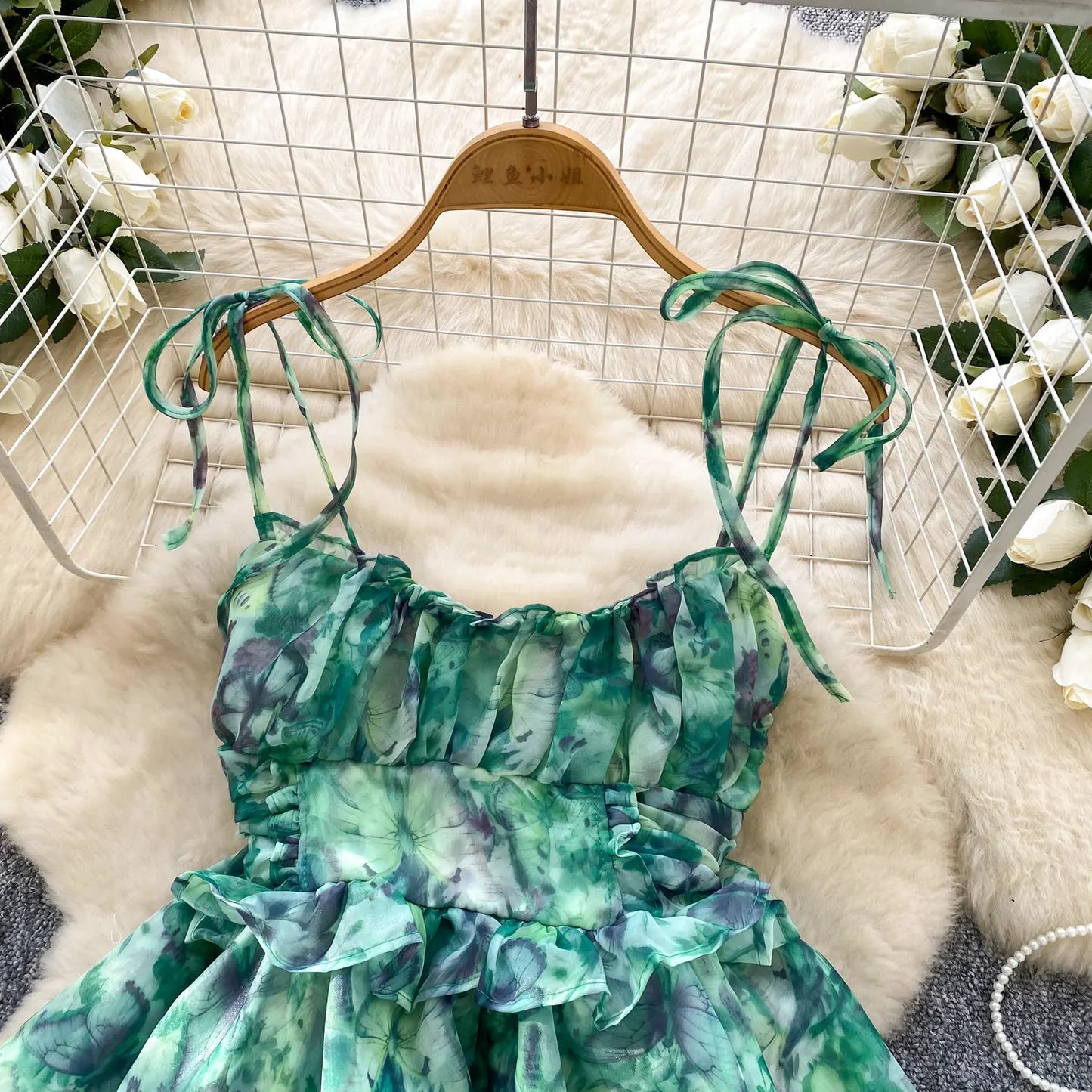 SINGREINY Holiday Print Flowy Birthday Dress Women Strap Butterfly Vacation Cake Sundress Organza Luxury Party Short Dress