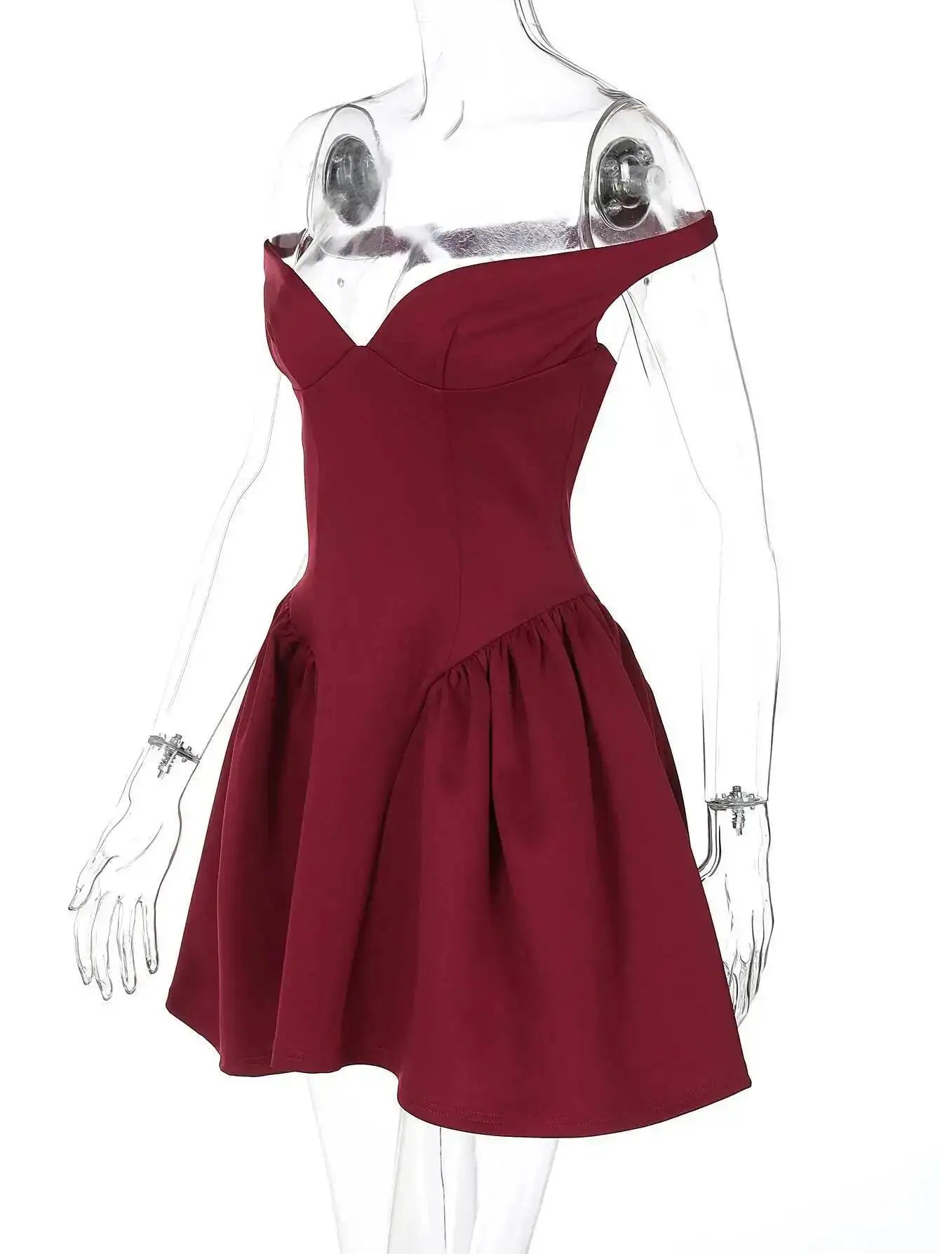 Avrilyaan Deep V Off Shoulder Backless Sexy A-line Dress Women Elegant Party Dress Slash Neck Bodycon Mini Summer Dress Vestidos