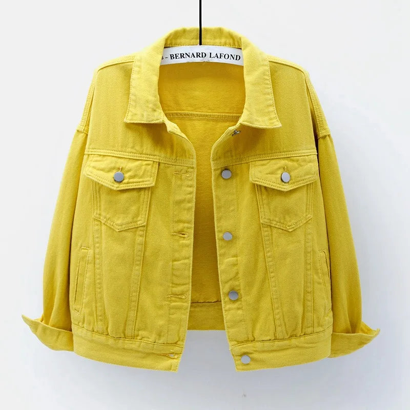 Classic Denim Jacket Women Jeans 2023 Jean Boyfriend Jackets for Women Oversize Loose Coat Veste Femme Purple White Yellow Mujer