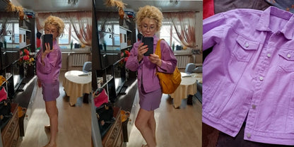 Classic Denim Jacket Women Jeans 2023 Jean Boyfriend Jackets for Women Oversize Loose Coat Veste Femme Purple White Yellow Mujer